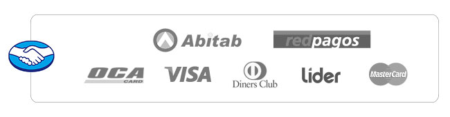 Aceptamos OCA, VISA, MASTER-CARD, DINERS, LIDER, ABITAB y REDPAGOS